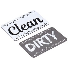 Dishwasher Magnet Clean Dirty Sign Rectangle Garland Grey-White Ve