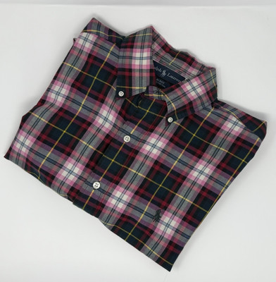 Ralph Lauren Polo Mens Multicolor Med Shirt Button Down Plaid Preppy