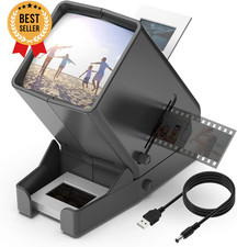 35mm Slide Film Viewer LED Lighted 3X Magnifier USB/Battery Powered w/ Case