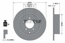 2x TEXTAR Bremsscheibe Hinterachse u.a. für BAIC, CHRYSLER, DODGE, JEEP, LANCIA