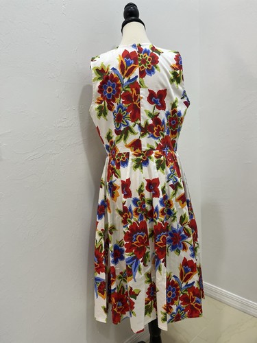 Abito donna CAROLINA Herrera floreale midi taglia 12 - Foto 7 di 10