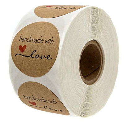 500x Handmade With Love Aufkleber Preisschilder Etiketten Handarbeit Geschenk