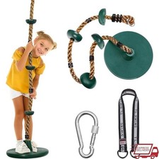 Tree Swing Kids Adjustable Rope Disc Swing W/ Climbing Platforms Outdoor Fun New