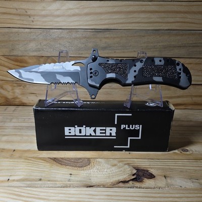 Böker Plus Manual Folding Pocketknife Camouflage Combo Edge Aluminum Handle