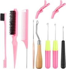 SWEET VIEW Crochet Hooks for Hair Set with 5pcs Different Size Crochet Needle, L