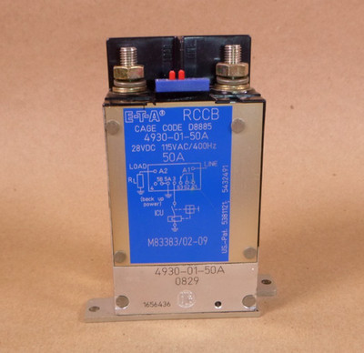 E T A Remote Control Circuit Breaker M83383/02-09, 4930-01-50A, 400 Hz, 50 Amp
