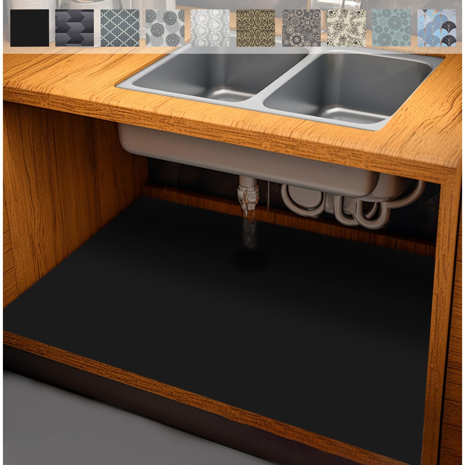 Waterproof Under Sink Mat, Absorbent Quick Dry Sink Liners Protect Cabinets, ...