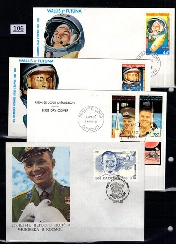 /// WALLIS AND FUTUNA, DJIBOUTI, RUSSIA 1981 - 4 FDC - SPACE, GAGARIN