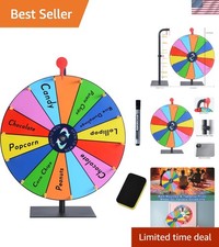 16 Inch Heavy Duty Prize Wheel Color Editable Spinning Wheel with 14 Slots Dr...