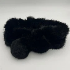 Preston & York Women's Black 100% Rabbit Fur Neck Warmer