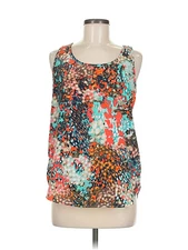 Olive and Oak Women Orange Sleeveless Blouse M