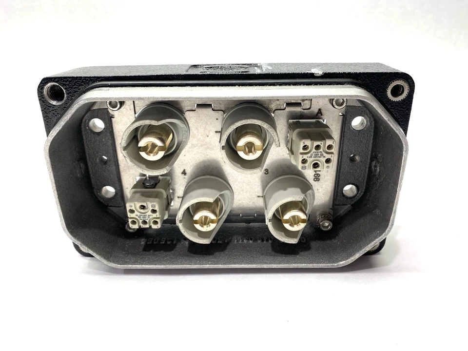 Harting 09400480311 Base Panel Han 48 HPR w/ x4 09110012651 Male Insert DAMAGED - Image 3 of 4