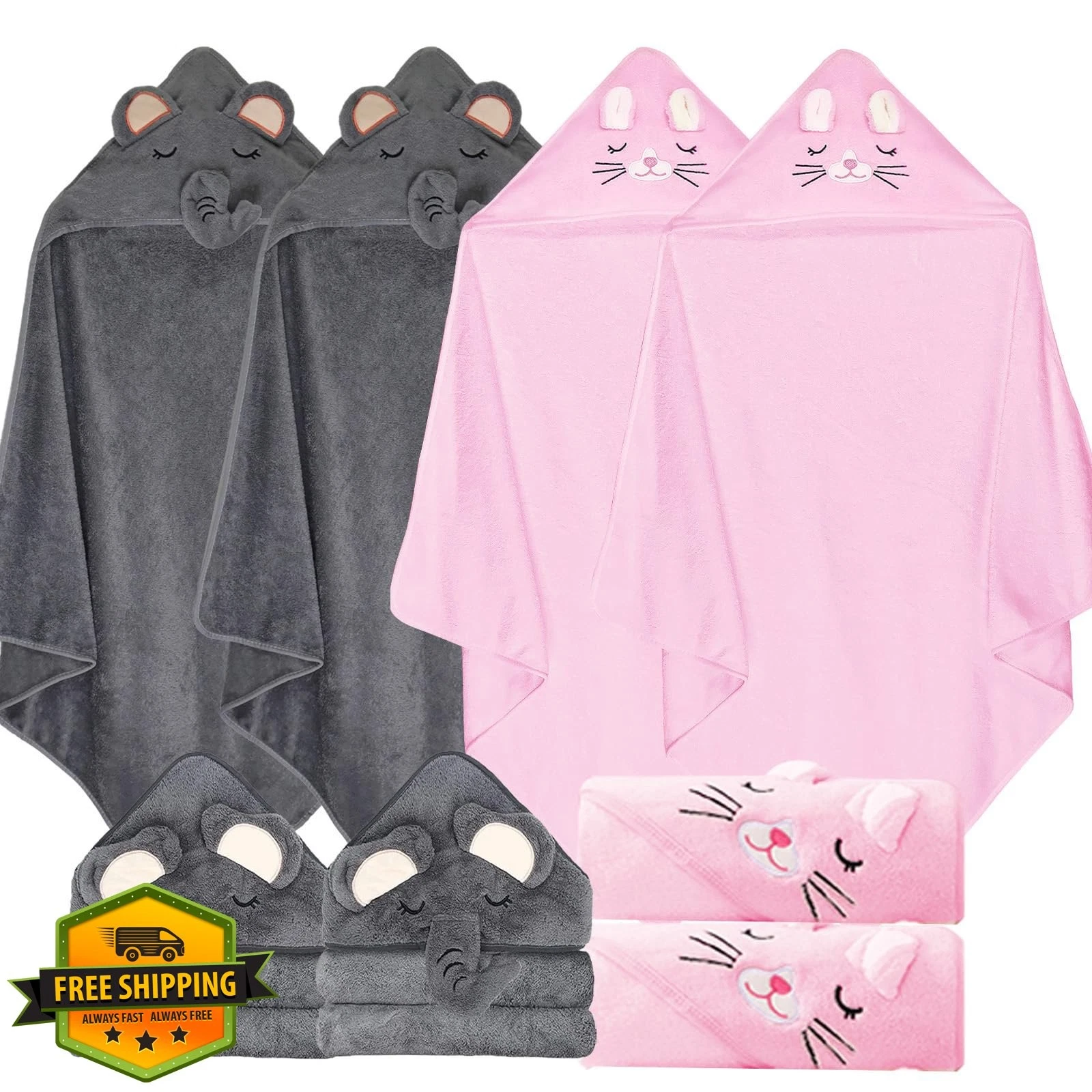xpertwarm Toddler Hooded Baby Bath Towel Newborn Soft Absorb