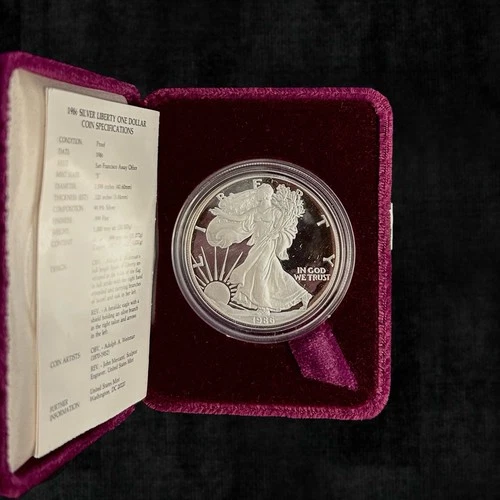 1986 American Eagle 1oz Silver Round Proof Coin First Year