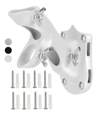 Aluminum Flag Pole Holder, Heavy Duty Aluminum Mount, Flag Pole Bracket, White,