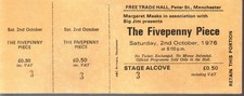 Fivepenny Piece Free Trade Hall Manchester 2nd Oct 1976 ticket UK original