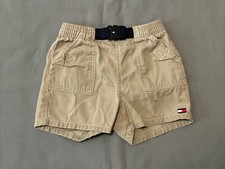 Vintage Tommy Hilfiger Baby Toddler Shorts 18-24 Months 1999 Beige Khaki Buckle