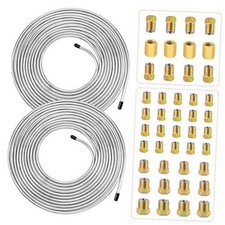 2Sets 25Ft. 3/16" Brake Line Tubing Kit with Brake Line 3/16 inch Silver