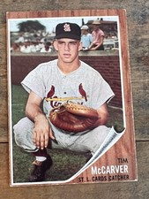 VTG 1962 Topps Tim McCarver Rookie Card St. Louis Cardinals RC 62 # No Creases. rookie card picture