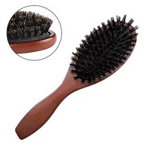 Cepillo de pelo de cerdas de jabalí para mujeres hombres niños cepillos de pelo naturales suaves con madera