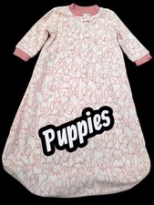 0889 fleece puppies used once sleep sack Girls M 6-12 months
