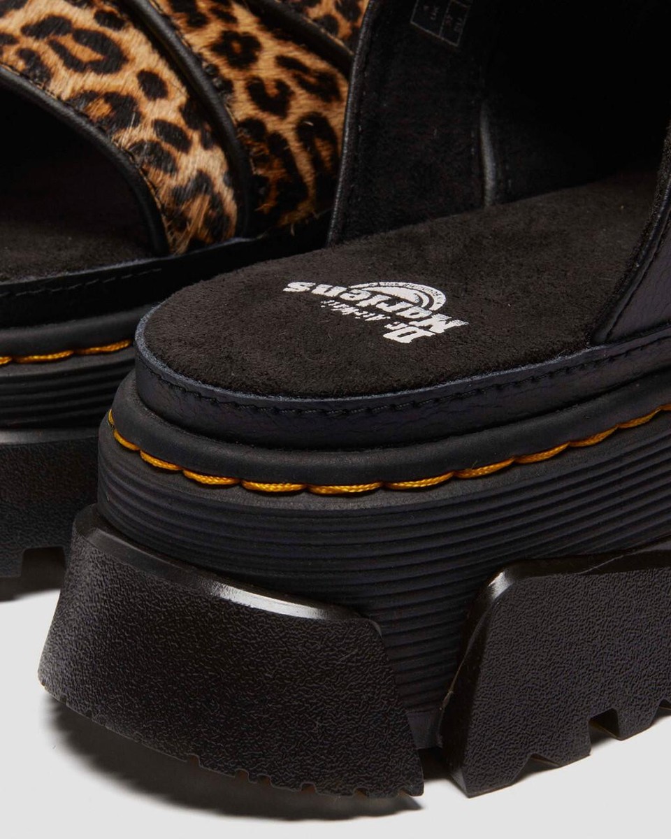 Dr. Martens Women's Mattison Leopard Slide Platform Sandals