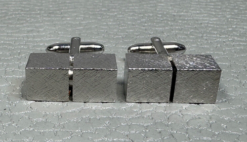 Bracciale vintage Cinder Block placcato oro bianco - Foto 1 di 3