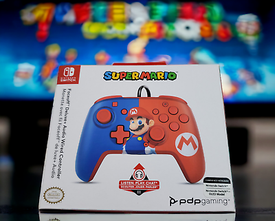 Mario Nintendo Switch PDP Faceoff Deluxe Audio Wired Controller