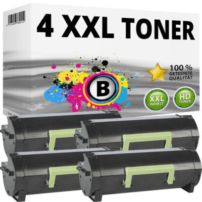 4 XL TONER für LEXMARK MS310d MS310dn MS312dn MS410d MS410dn MS415dn MS510dn