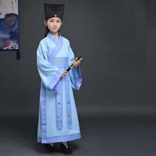 Chinese Ancient Student Kids Hanfu Acting Clothes Girl Boy Cosplay Uniform