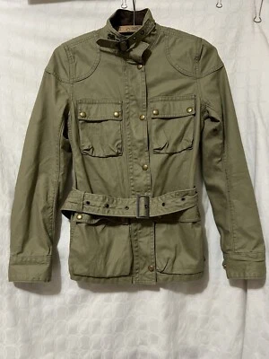 Ralph Lauren Denim & Supply green Wax Military belted jacket women XS EUC! - Image 1 of 4