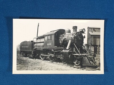 Reading Railroad Train Engine Locomotive No. 406 Antique Photo