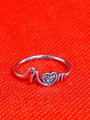 PANDORA MUM PAVE HEART RING, STERLING SILVER S925 ALE, WITH POUCH