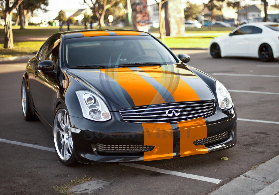 Matte Color Racing Stripes Vinyl Wrap Sticker For Infiniti G35 Stripe 10FT /20FT - Image 3 of 4