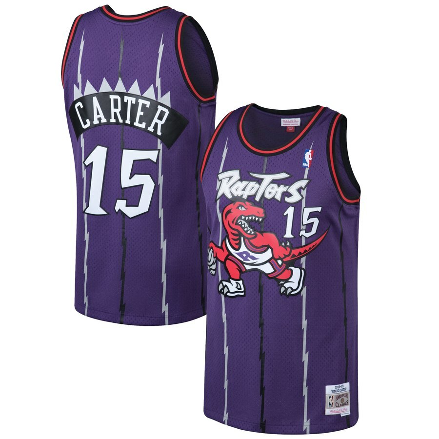 Vince Carter トロント・ラプターズ ジャージ 15 Toronto Raptors Vince Carter #15 Mitchell & Ness Purple 1998/99