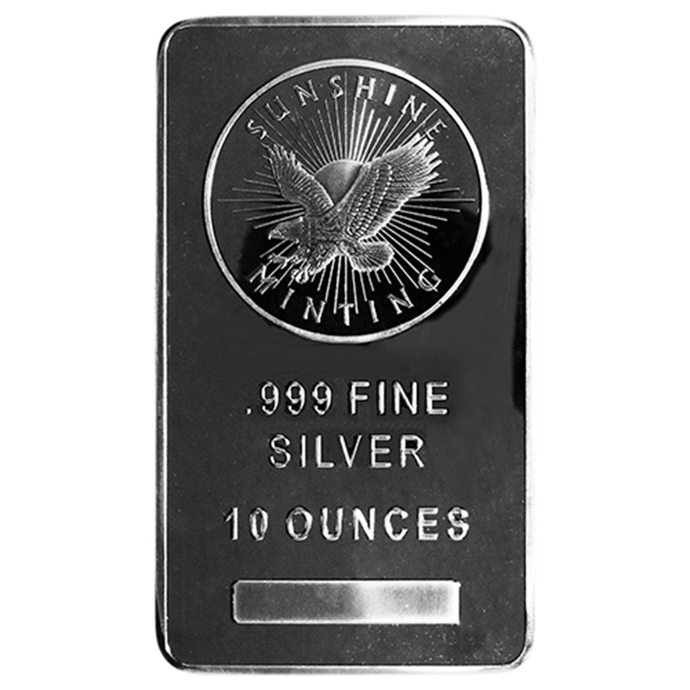 10 Troy oz Sunshine Mint .999 Fine Silver Bar Mint Mark SI Sealed