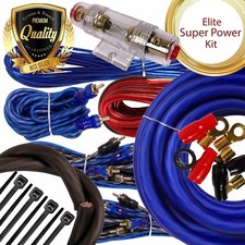 Complete 5 Channels 2500W 4 Gauge Amplifier Installation Wiring Kit Amp PK1 Blue