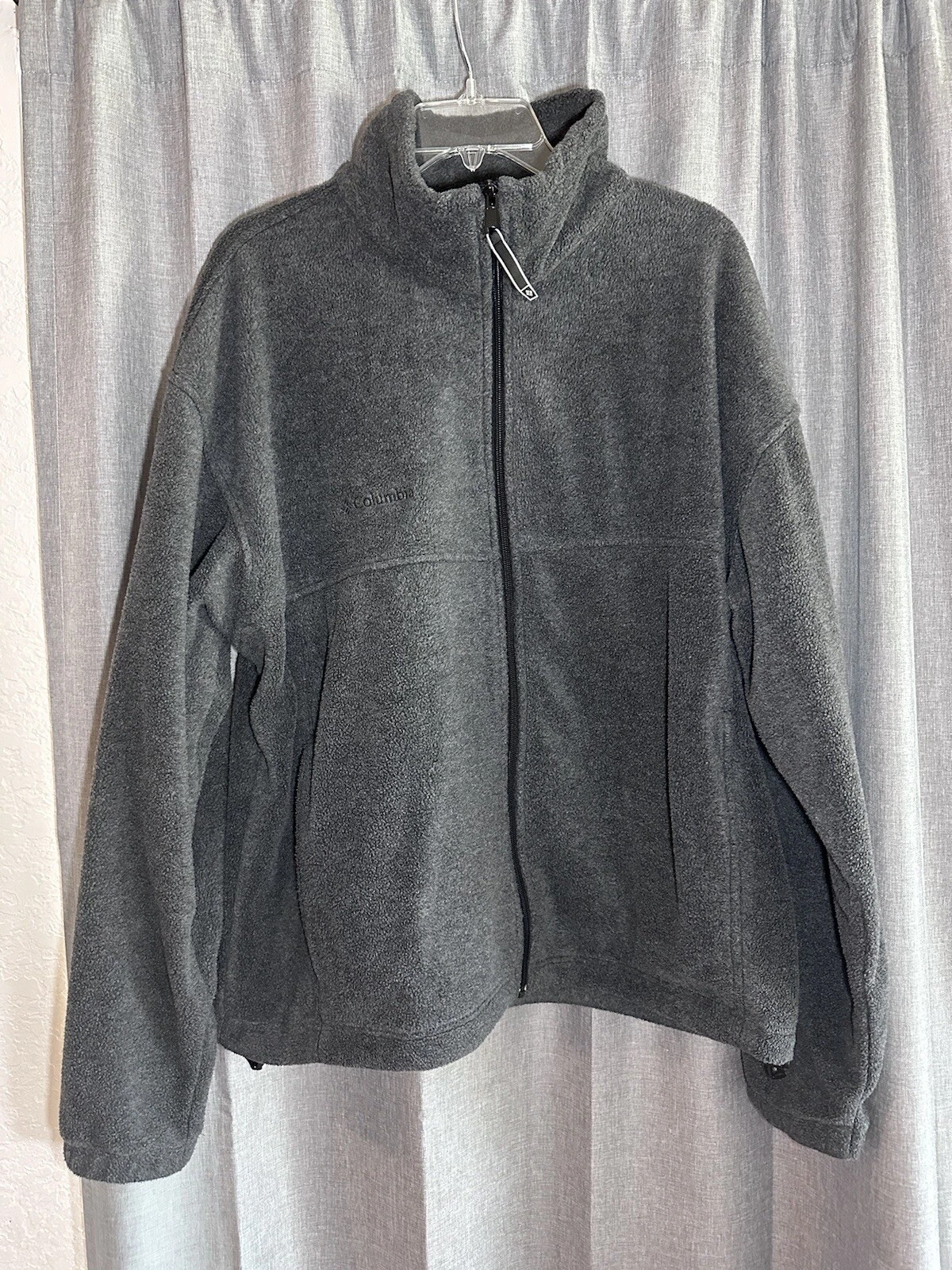Columbia Charcoal Gray Fleeced Winter Jacket Men’s Size XL Full Zip & Pockets