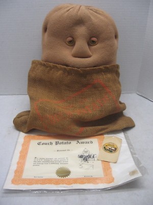 Vintage Coleco 1987 Couch Potato Doll Plush With Burlap sack Award