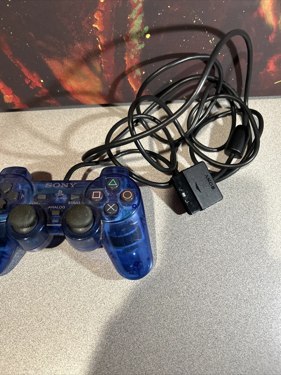 Sony Playstation 2 Dualshock 2 Analog Wired Controller SCPH-10010 - Ocean  Blue