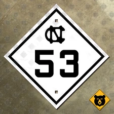 North Carolina Highway 53 road route sign Fayetteville Jacksonville 16x16