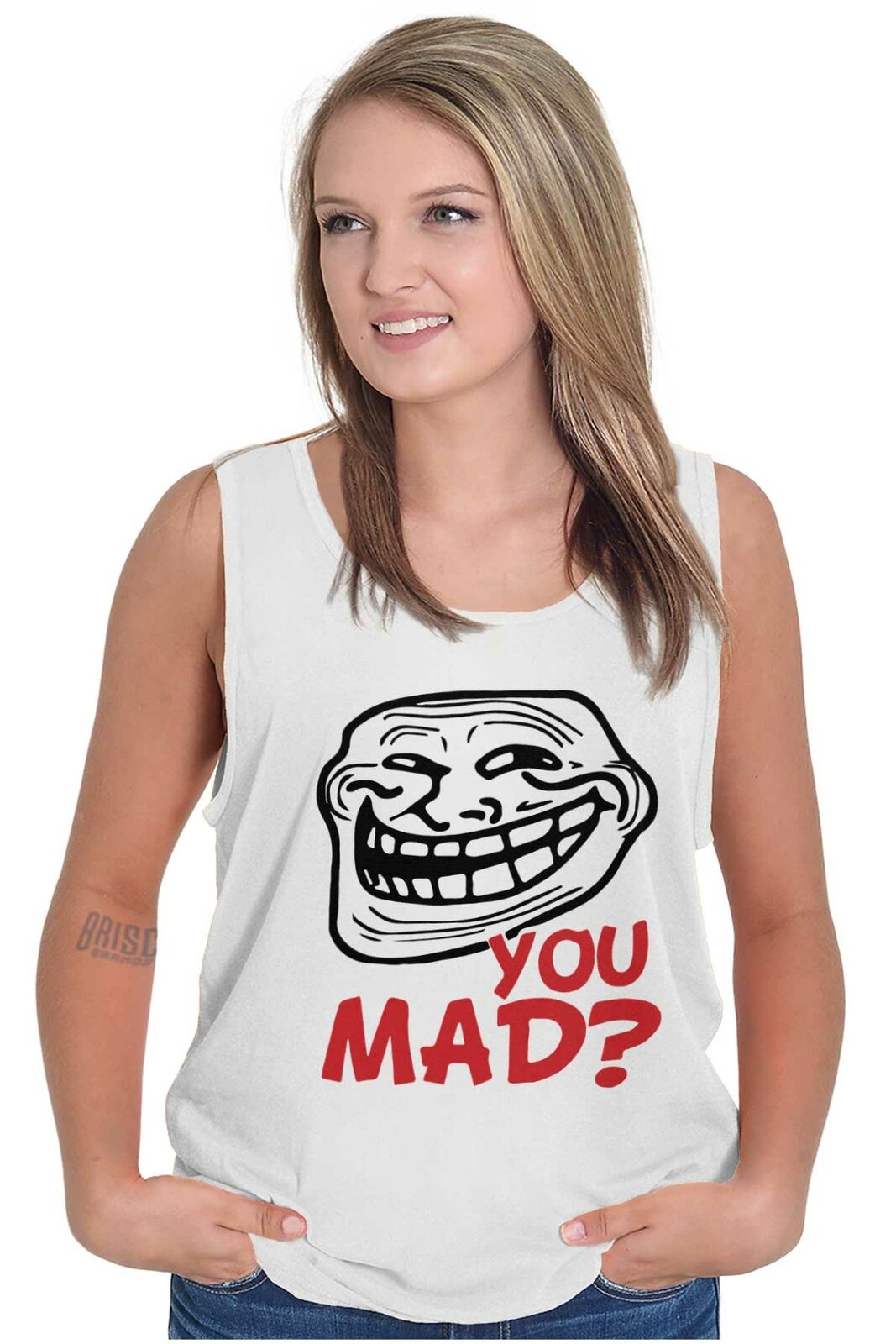 O Pescoço Slim Fit Me Gusta Me Gusta Troll Face T-Shirt Emoticon Camiseta  Problema? T Meme Troll Assustador Engraçado Camiseta De Algodão