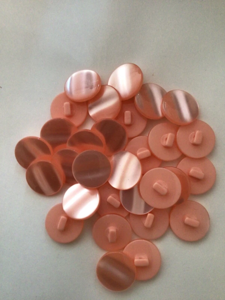 5/10/20/30 x 20mm Glossy Flat Top Peach Shank Buttons Sewing/Knitting/Crafts - Image 3 of 4