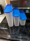 Lot of 3 Tupperware Modular Mates Blue Lids, 2351C, 2401B & 2400B — photo 1