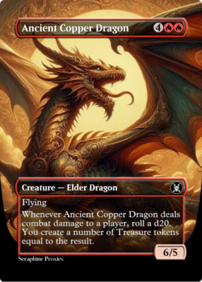 Ancient copper Dragon - High Quality Altered Art Custom Cards
