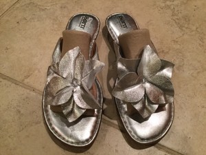 born silver sandals
