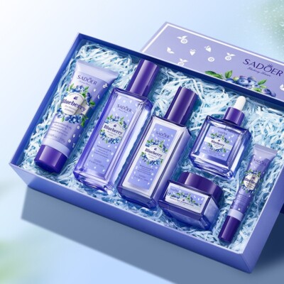 Pure Facial Care Kit Gesichtsmaske Vitamin C Heidelbeere Hyaluronsäure Hautpflege