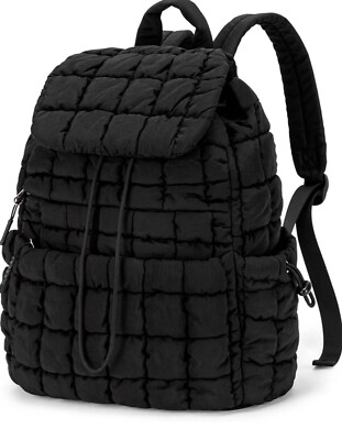 CLUCI Puffy Quilted Backpack for Women, Lightweight Backpack for Gymming and Tra