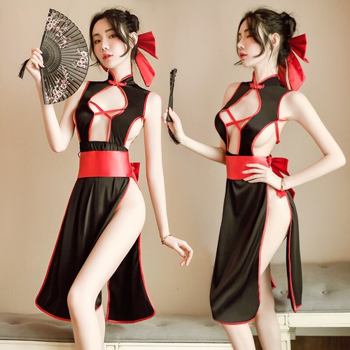 Sexy Black See-Through Japanese kimono