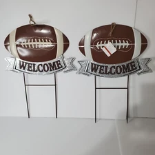 Welcome Home Football Metal Sign Decor Ashland Fall Yard Stake Set Lot Of 2 